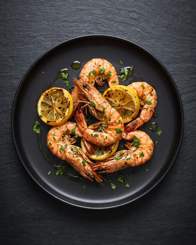 Grilled prawns
